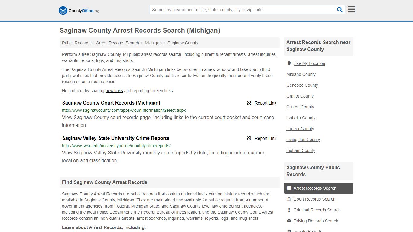 Arrest Records Search - Saginaw County, MI (Arrests & Mugshots)